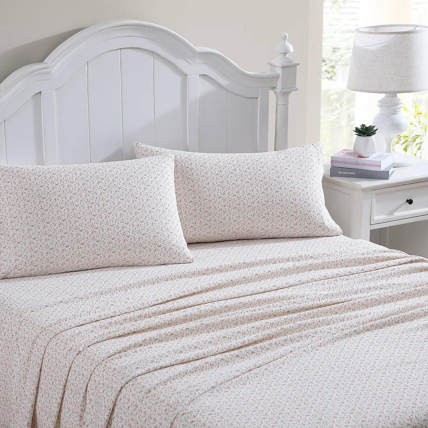 Laura Ashley Evie Flannelette Sheet Set, Soft Pink, Single image number 3