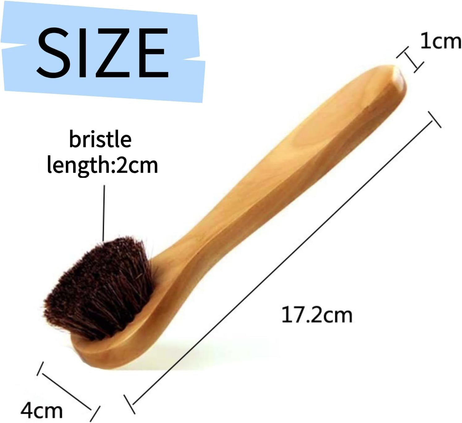 Abeillo 2 PCS Wood Handle Facia Cleansing Brush with Soft Horsehair Natural Bristles, Gentle Exfoliating Scrub Brush for Exfoliating,Massaging,Removing Blackhead,Daily Deep Cleaning for Men and Women image number 1