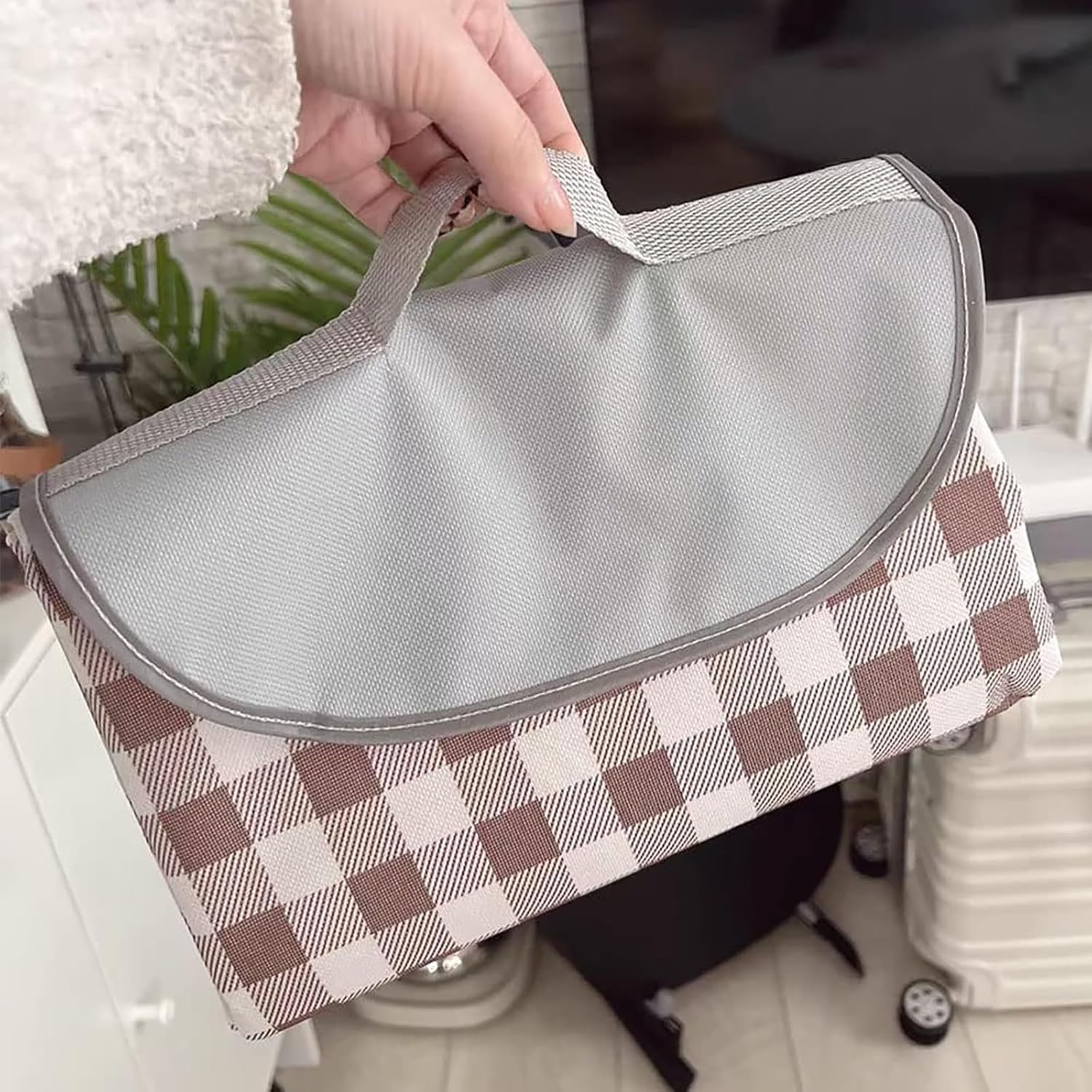 EP Leben Extra Large Picnic Blanket Beach Blankets, 80''X80'' Picnic Mat Waterproof Sand Proof Foldable Portable for Outdoor Camping Hiking Travel Grass Park Music Festival Lawn Mats (Brown) - Yellow image number 2