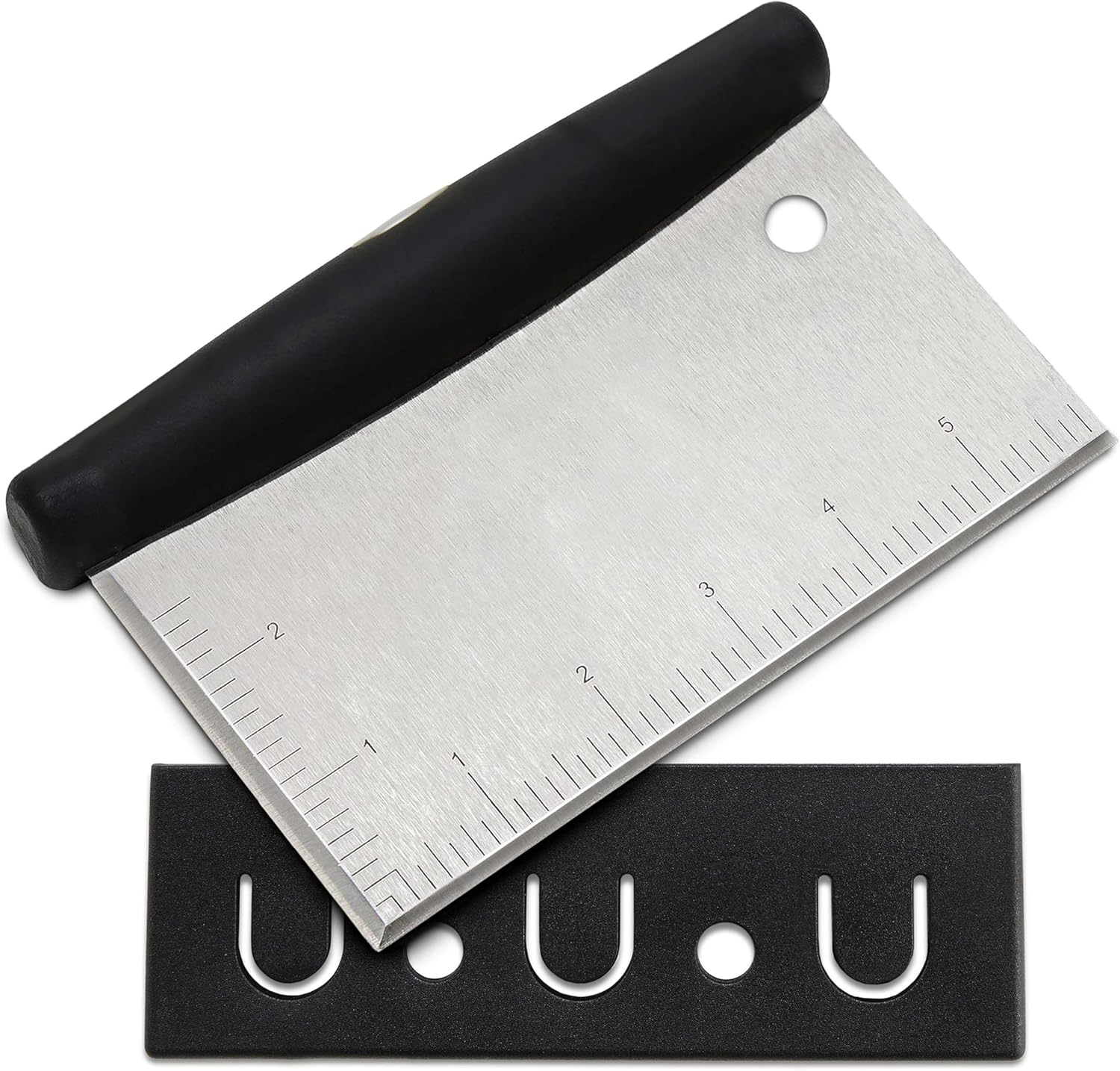 Stainless Steel Dough Scraper with Cover &ndash; Versatile Kitchen Tool, Heavy-Duty Bench Scraper & Dough Cutter for Baking, Cooking, Pastry, and Bread Prep image number 5