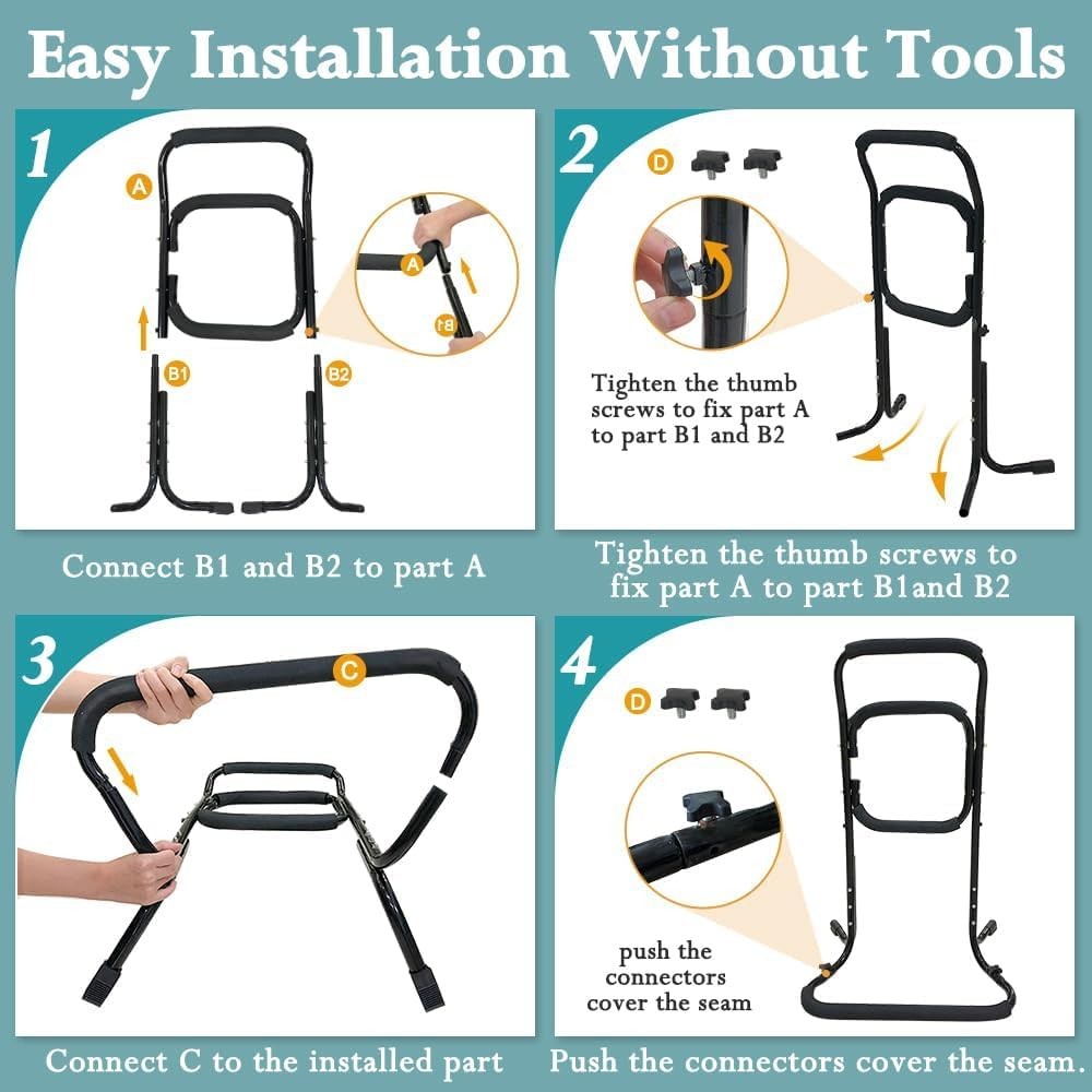 Chair Lift Assist Devices for Seniors Bed Side Rails for Elderly Adults Sit to Stand Lift Standing Aids Supports Grab Bar Help Patient Stand up & Mobility in Front of the Couch, Recliner Chair, Toilet image number 5