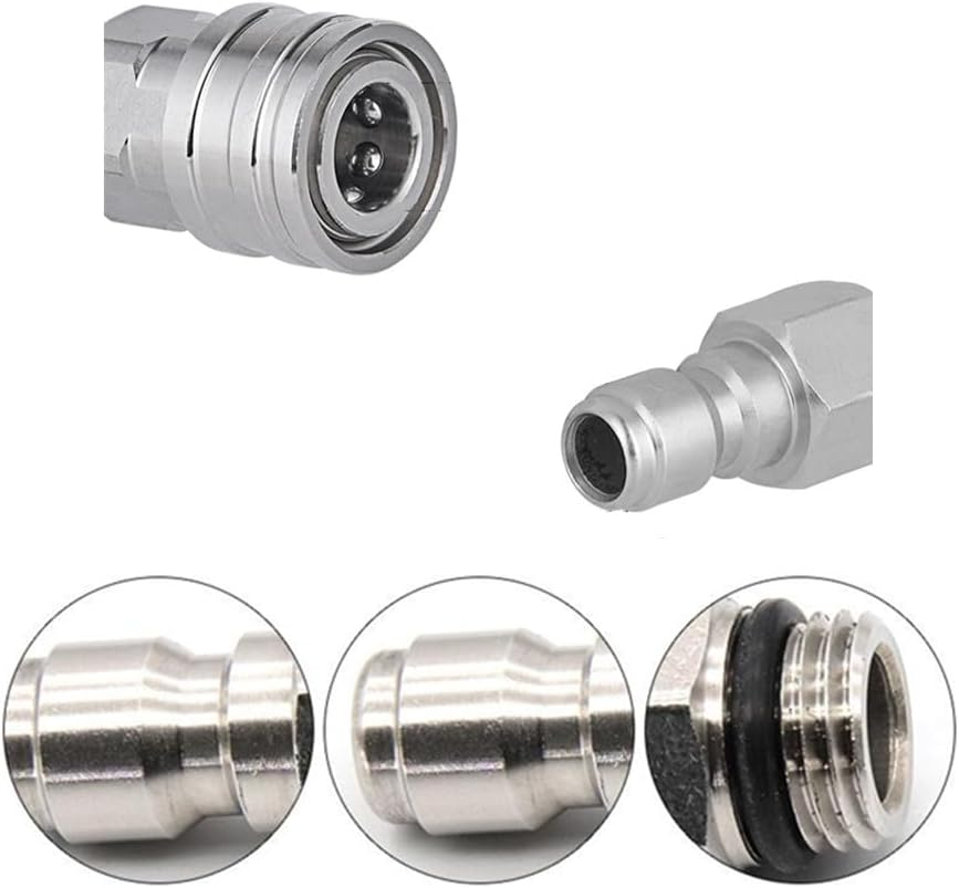 4 Pcs Pressure Washer Adapter Set, Quick Disconnect Kit, Pressure Washer Fittings, Pressure Washer Quick Connect Adapter Kit, Stainless NPT Female and Male Thread, 1/4In