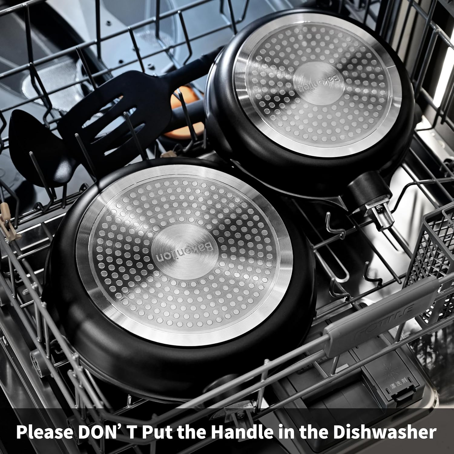 Bakoniion 20Cm Smart Nonstick Frying Pan with Removable Handle, Cast Aluminum and Anti-Scratch Omelette Pan, Compatible with All Stovetops, Dishwasher and Oven Safe image number 3