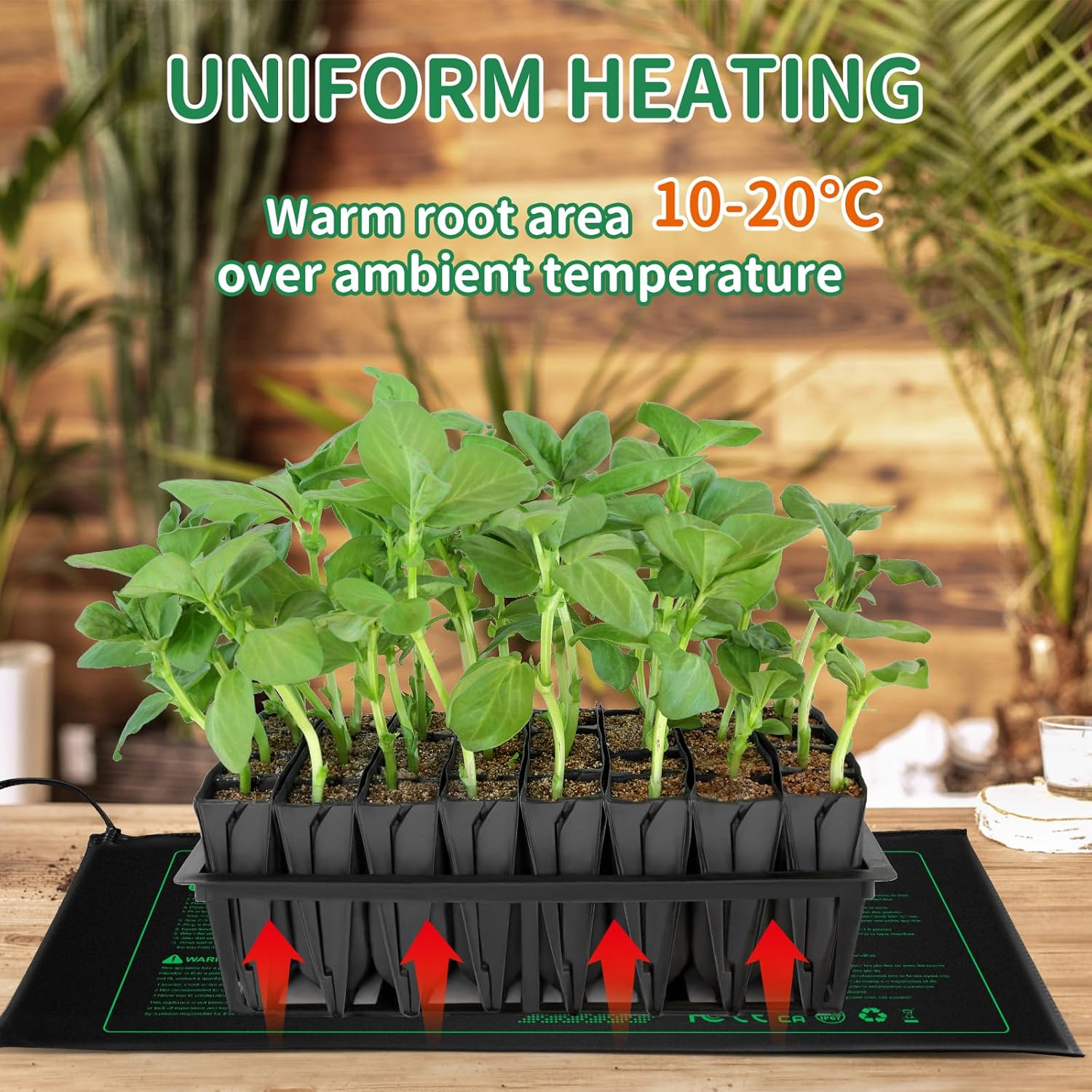 Seedling Heat Mat Durable Waterproof Plant Heating Pad 10"X 20.75" for Germination, Indoor Gardening, Greenhouse image number 5