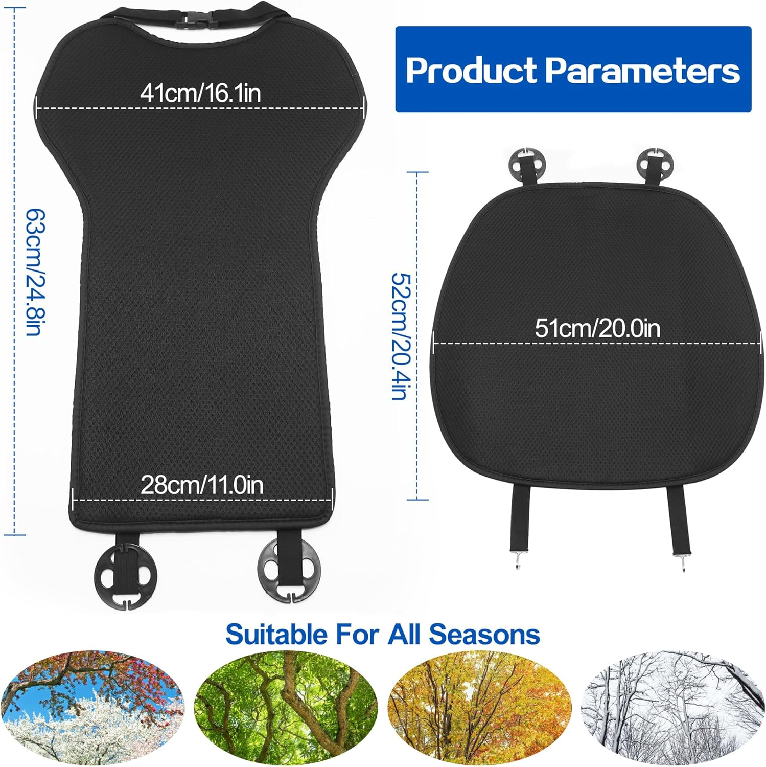 Car Seat Covers Sets for Tesla Model Y Juniper/Model 3 Highland, Ice Silk Front Bottom Seat Protectors Back Cushion, Anti-Slip Breathable Cooling Pad for Model Y/3 Accessories 2017-2026 (White) image number 3