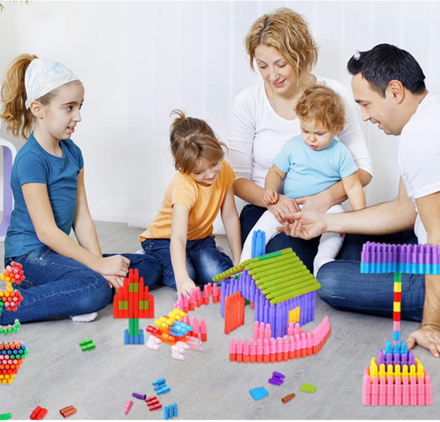 Cawtiuly Kids 160Pcs Building Blocks Set Educational STEM Building Toy, Construction Block Toys Set Learning Playset Kit for Boys Girls, Child Brain Development Preschool Kindergarten Toy Age 3+ - 3 image number 4