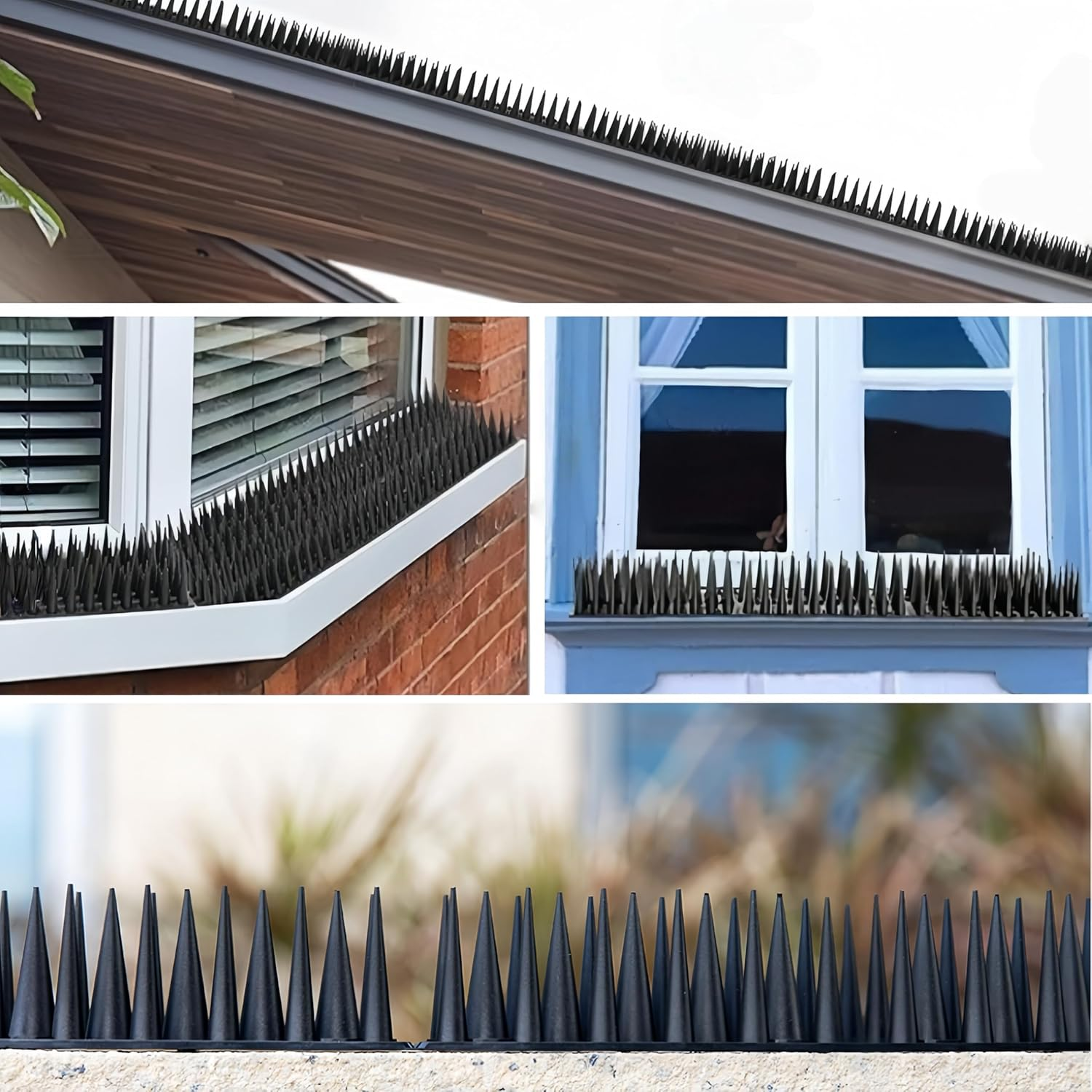 Pigeon Spikes,5.16 M X 4 Cm Heavy Duty Bird Deterrents,Fence Spikes of Bird Deterrent Covers,Woodpecker Away Device Outdoor,Versatile Keep Pigeon Possum Cat Owl Away(Black)