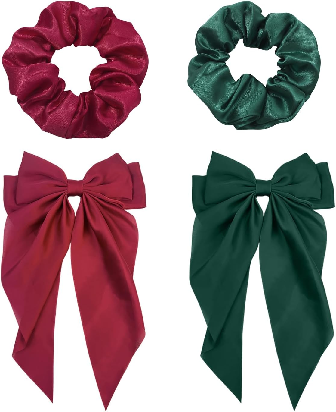 Pack of 2 Hair Pins with Bow and 2 Colon Hair Bands, Exquisite and Fashionable Hair Accessories, Hair Accessories, Suitable for Daily Styling, Holiday Wear image number 4