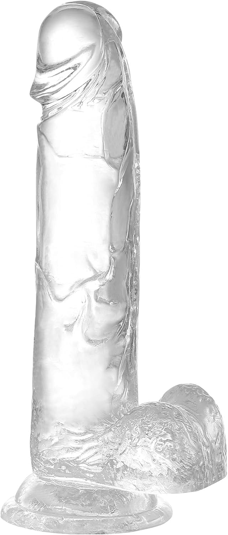 21CM Realistic Classic Pink Dildo Striking Flexible Silicone Toys，Smooth Ultra-Soft Stick Bendable with Super Suction Cup (Clear Pink)