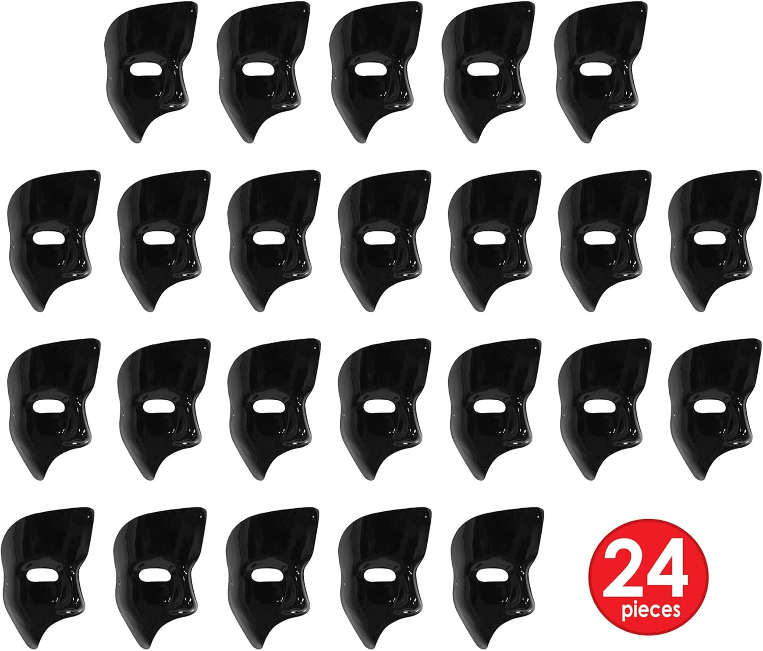 Beistle 60820-BK Phantom Masks (24 Pack), Black image number 3
