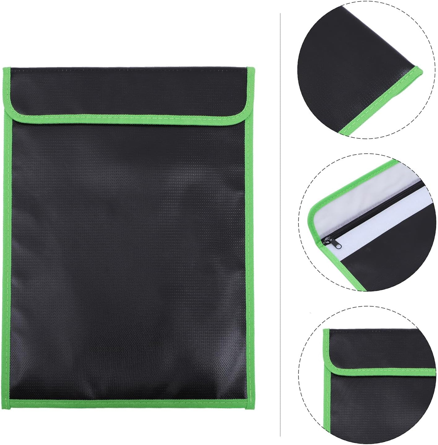 VILLCASE Fireproof File Storage Pouch Portable Document Holder Fiberglass Cloth Safety Bag for Passports Cash Certificates image number 2