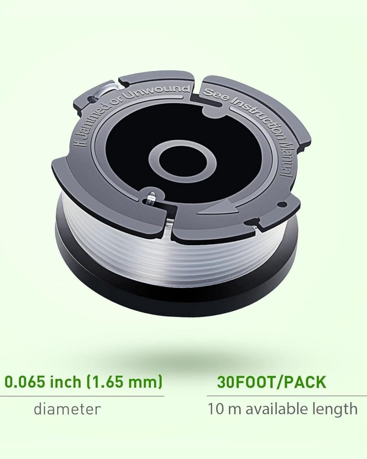 AF100 Replacement Spool for Black & Decker Trimmers, 30-Foot, 0.065-Inch, Compatible with GH900, GH600, GH610, Includes 8 Spools, 2 Caps, 2 Springs image number 5