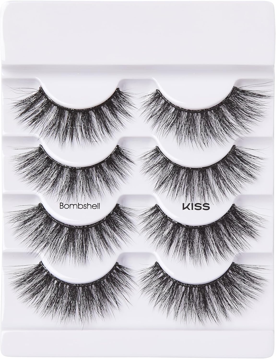 KISS Lash Couture Triple Push up Collection Multipack, 3D Volume False Eyelashes with Triple Design Technology, Multi-Angles & Lengths, Contact Lens Friendly, Reusable, Style Bombshell, 4 Pairs