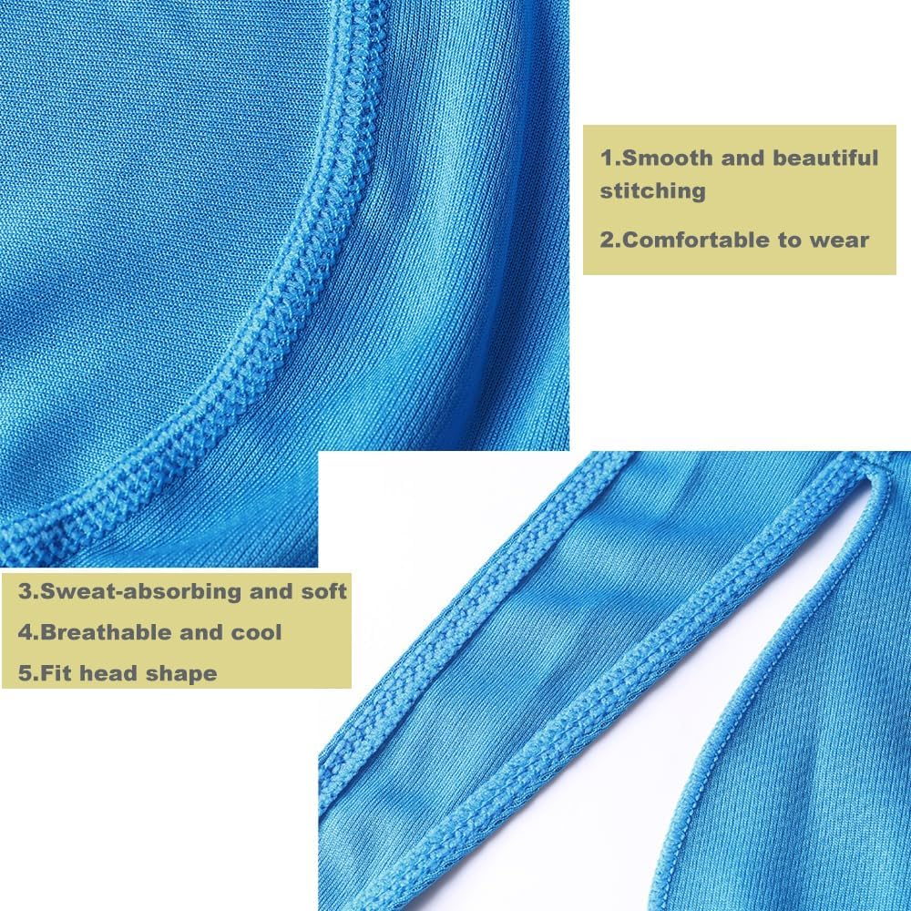 2 Pack Head Wraps Cycling Beanie Caps Dew Rag Skull Caps Pirate Hats Helmet Liner Bandana Head Wrap Doo Rags for Men Women image number 5