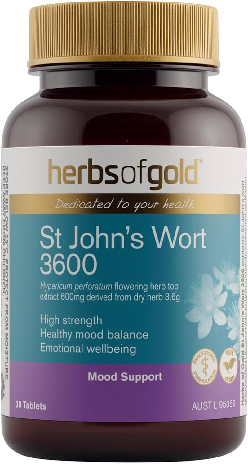 Herbs of Gold Extra Strength St Johns Wort 3600 30 Tablets, 30 Count image number 2