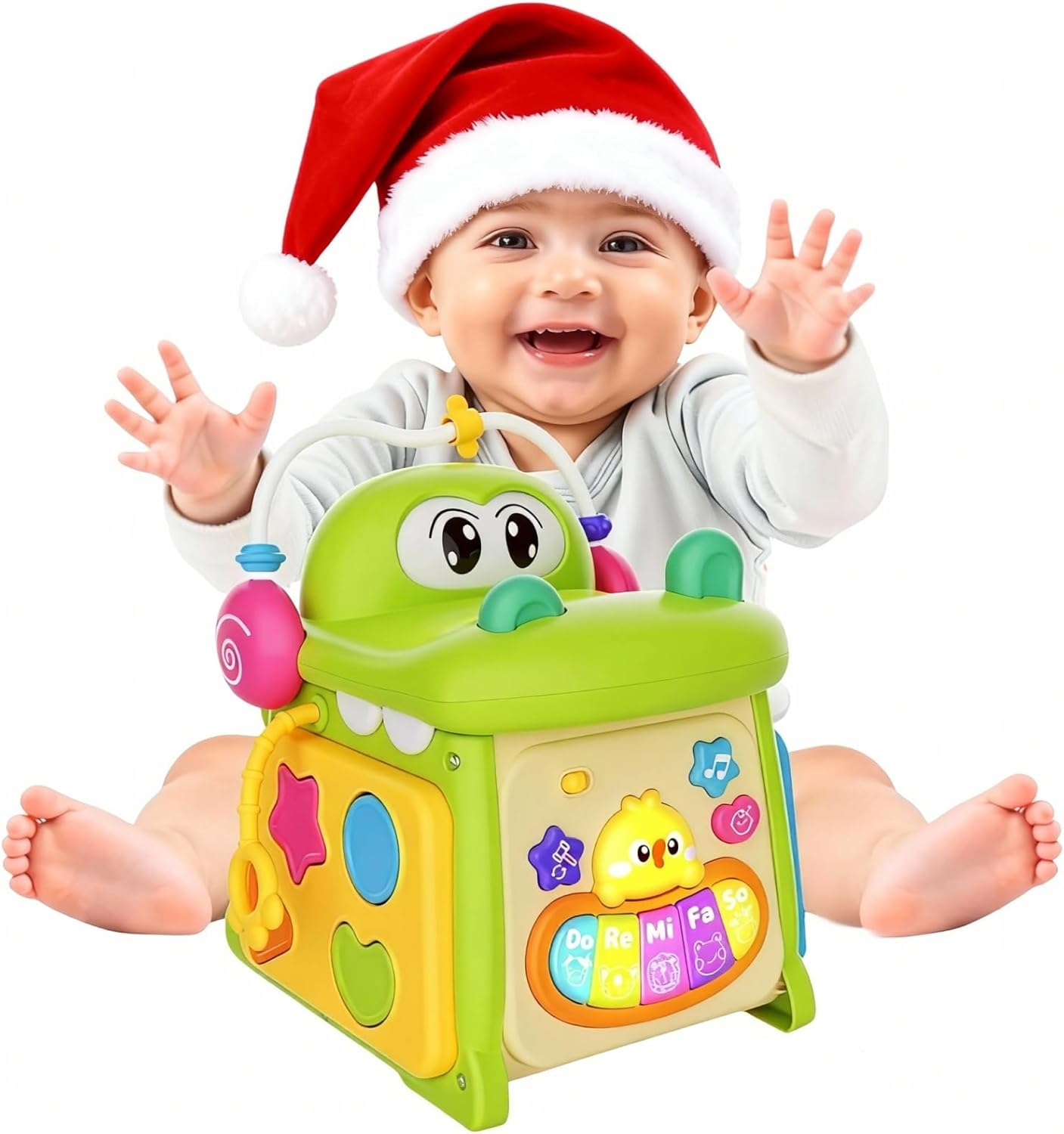 Musical Baby Toys for 1 + Year Old, 8 in 1 Multi-Functional Montessori Crocodile Toddler Toys, Early Development Learning and Educational Toys for Preschool Girls Boys