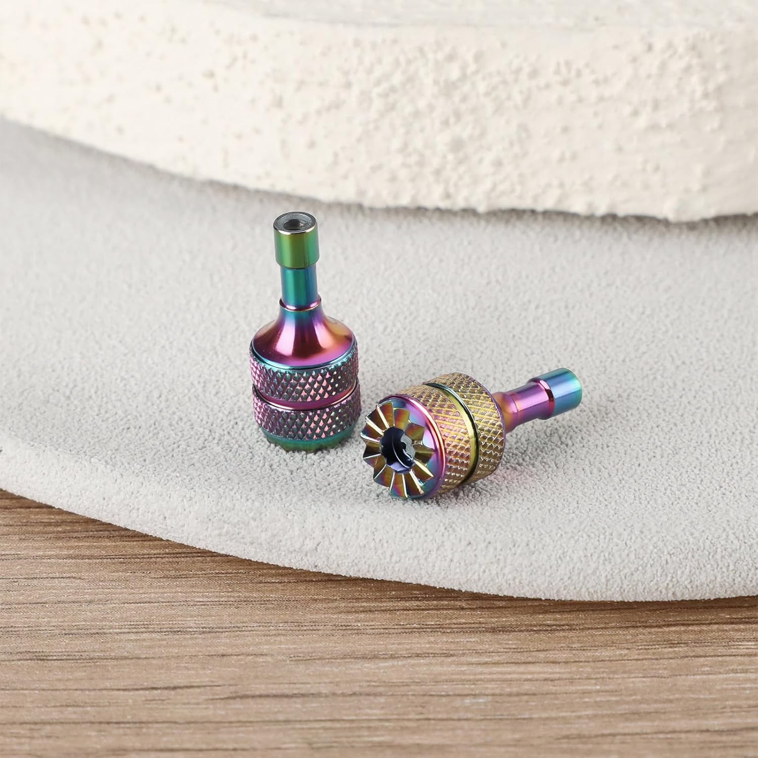 Be in Your Mind 2Pcs Rainbow Aluminum Alloy Thumb Sticks Compatible with DJI RC RC 2 Controller Joysticks Anti-Slip image number 1