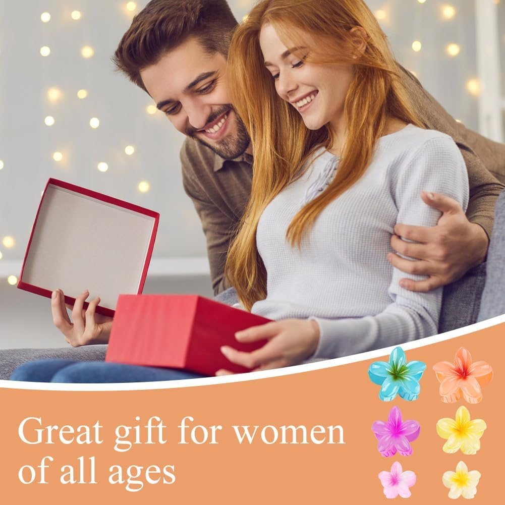 Alaoo Flower Hair Clip, Pack of 6 Hair Clips, Flower Hair Claw Clips, Hawaiian Plumeria Hair Accessories, Non-Slip Hair Clip, Flower, Hair Accessories for Women, Thick/Thin Hair, Holiday Gifts image number 6