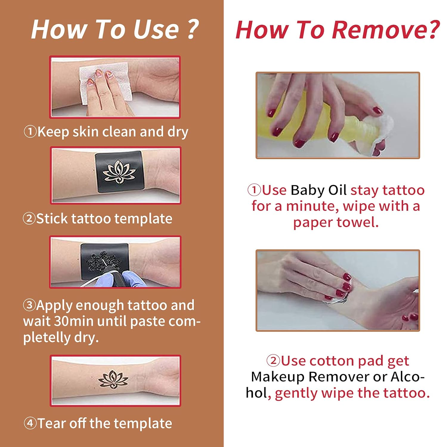 Temporary Tattoos Kit, Yomagine Semi Permanent Tattoo Ink, DIY Fake Freckles Temporary Tattoos for Women Men Kids, Summer Trend Freehand Ink with 78 Pcs Tattoo Stencils, Jagua Gel - Full Kit 5 Bottles