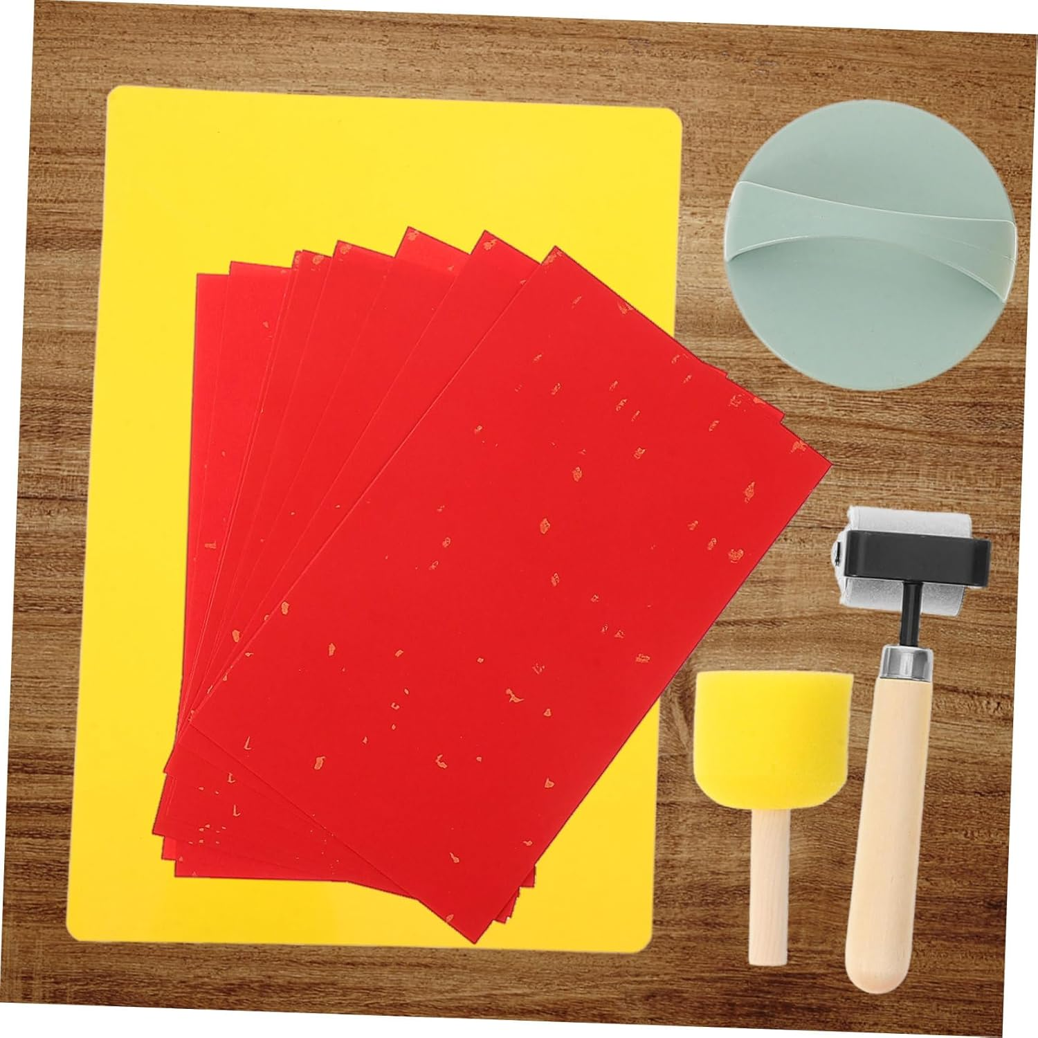 Hohopeti Engraving Tool Kit Barren Printmaking Kit Tool Set Carving Roller for Woodworking Printing Pad