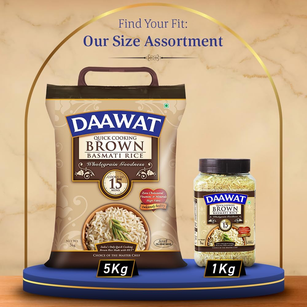 Daawat Brown Basmati Rice Jar, 1 Kg (LT071) image number 4