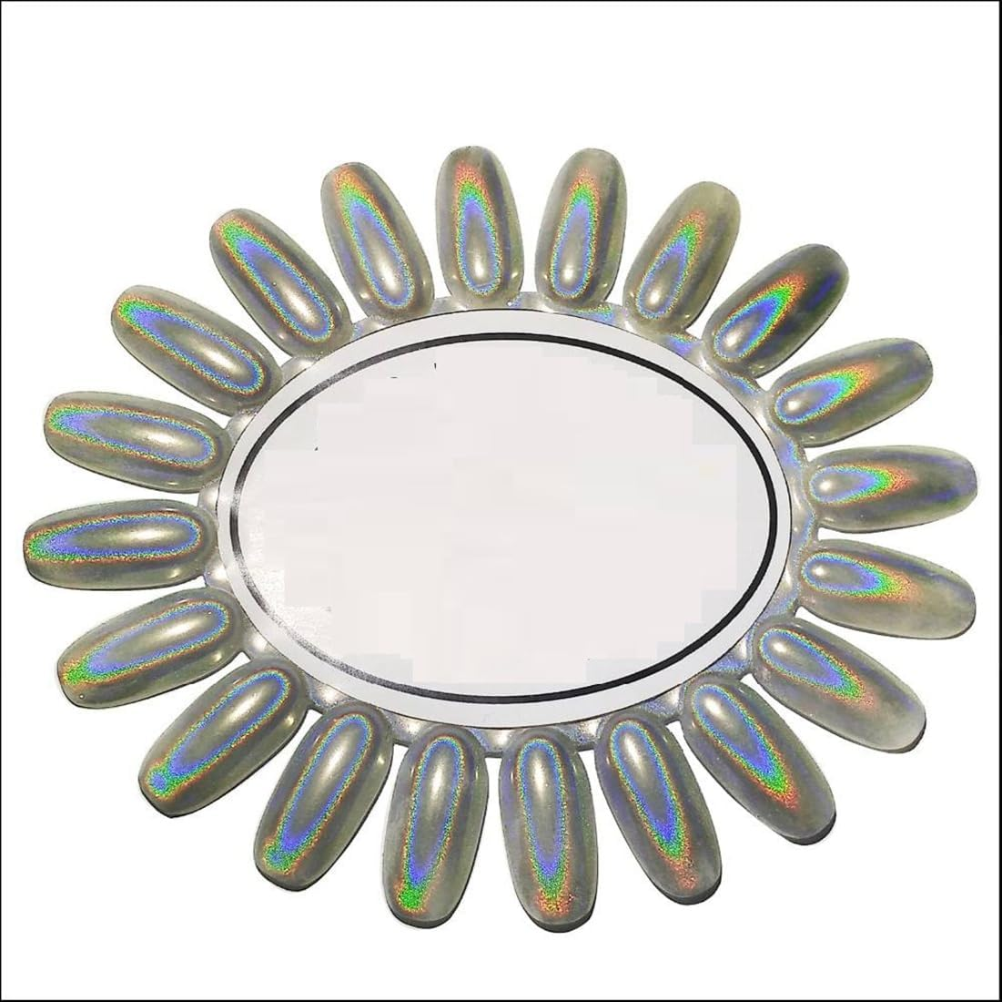 VIKSON INTERNATIONAL 24 Pcs/Set of Silver Mirror Shine Flat Tip False Nails Full Fake Nail Tips with 2 Gm Professional Nail Glue. image number 3