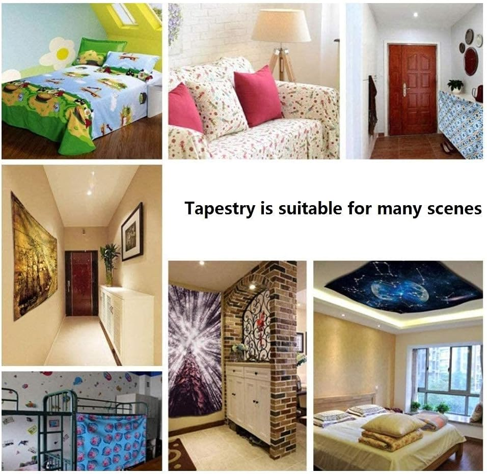 DYRLHZ Black and White Wing Cat on Moon Tapestry, Creepy Hippie Spooky Monster Wall Hanging Tapestry, for Living Room Bedroom Home Decor (59'' X 79'', Cat Bat) image number 5