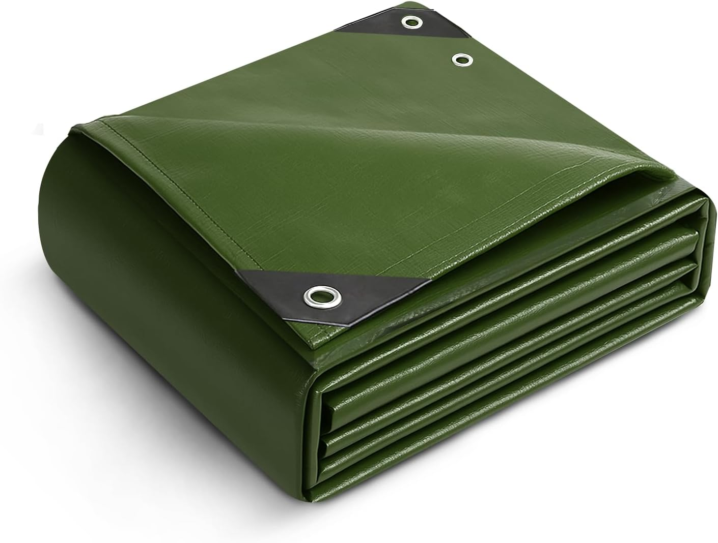 Keplin 2X3M Waterproof Tarpaulin Cover Sheet 90GSM, Heavy Duty, Mould-Resistant, Easy to Wash - PE Material, Reinforced Edges with Metal Eyelets, Green image number 2