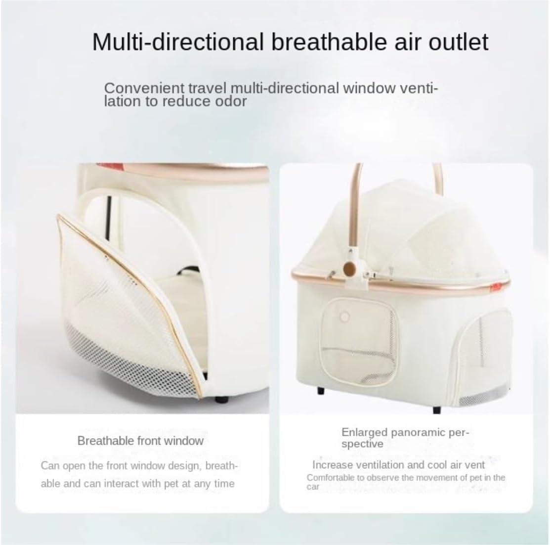 Pet Stroller Dog Stroller Cat Stroller Foldable Pet Stroller 3 in 1 Dog Stroller Pet Carrier Strolling Cart with Storage Basket for Cats and Dogs Dog Pram Dog Cat(Color:Light Gray) image number 4