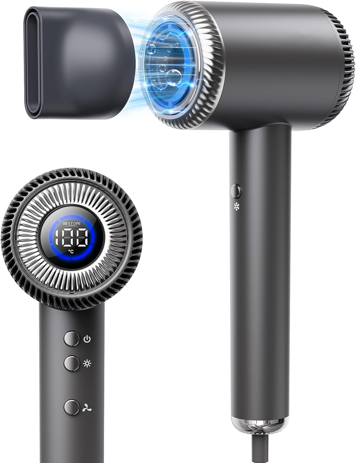 BESTOPE PRO Hair Dryer with 6 Temperature Levels and 5 Wind Speeds, Children'S Mode, Self-Cleaning Function, 110,000 RPM, Brushless Motor, Quick Drying, Hair Dryer image number 5