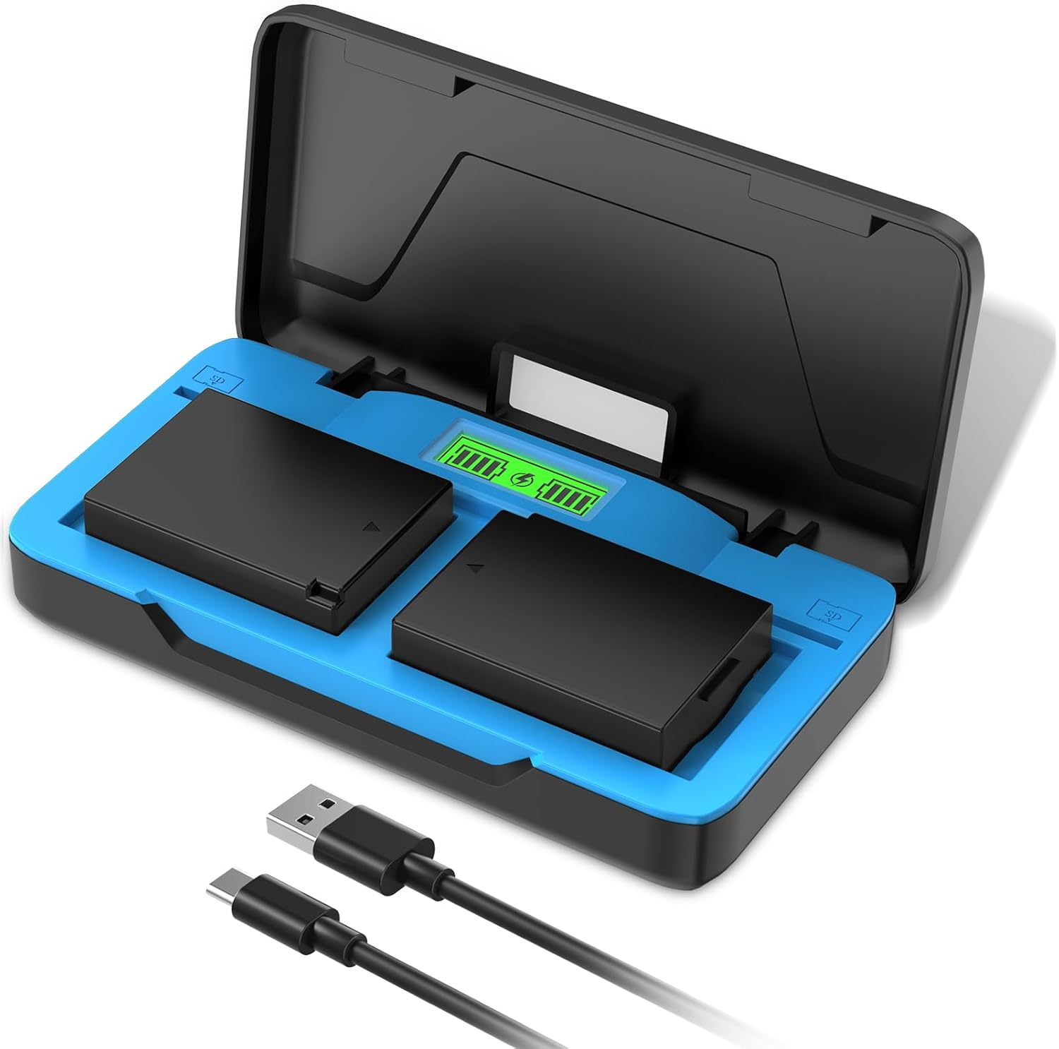 Artman LP-E17 Battery 2-Pack with USB-C 20W Fast Charging Case for Canon EOS R100 R50 RP R10 R8, Rebel T8I, T7I, T6I, T6S, SL2 SL3, EOS M3, M5, M6, EOS 77D 200D 250D 750D 760D 800D 8000D Camera image number 2