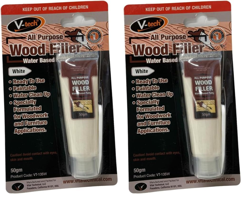 V-Tech Wood Filler, White, 50 G (Pack of 2)