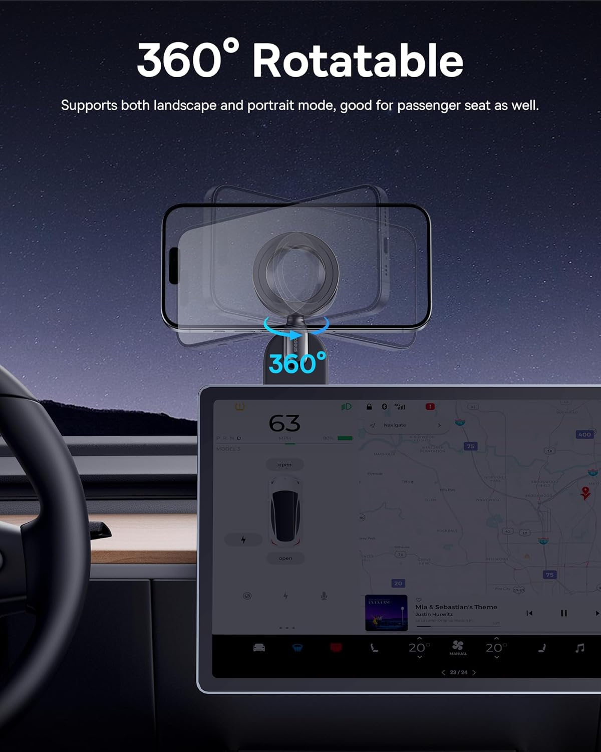 Baseus C02 Go Magnetic Car Phone Holder for Dashboard, 360&deg; Rotatable Mobile Holder for Car, Bendable Design Car Phone Mount with Ultra Strong Magnets for Iphone 15 Pro Max, &lrm;Samsung S24 Ultra image number 5