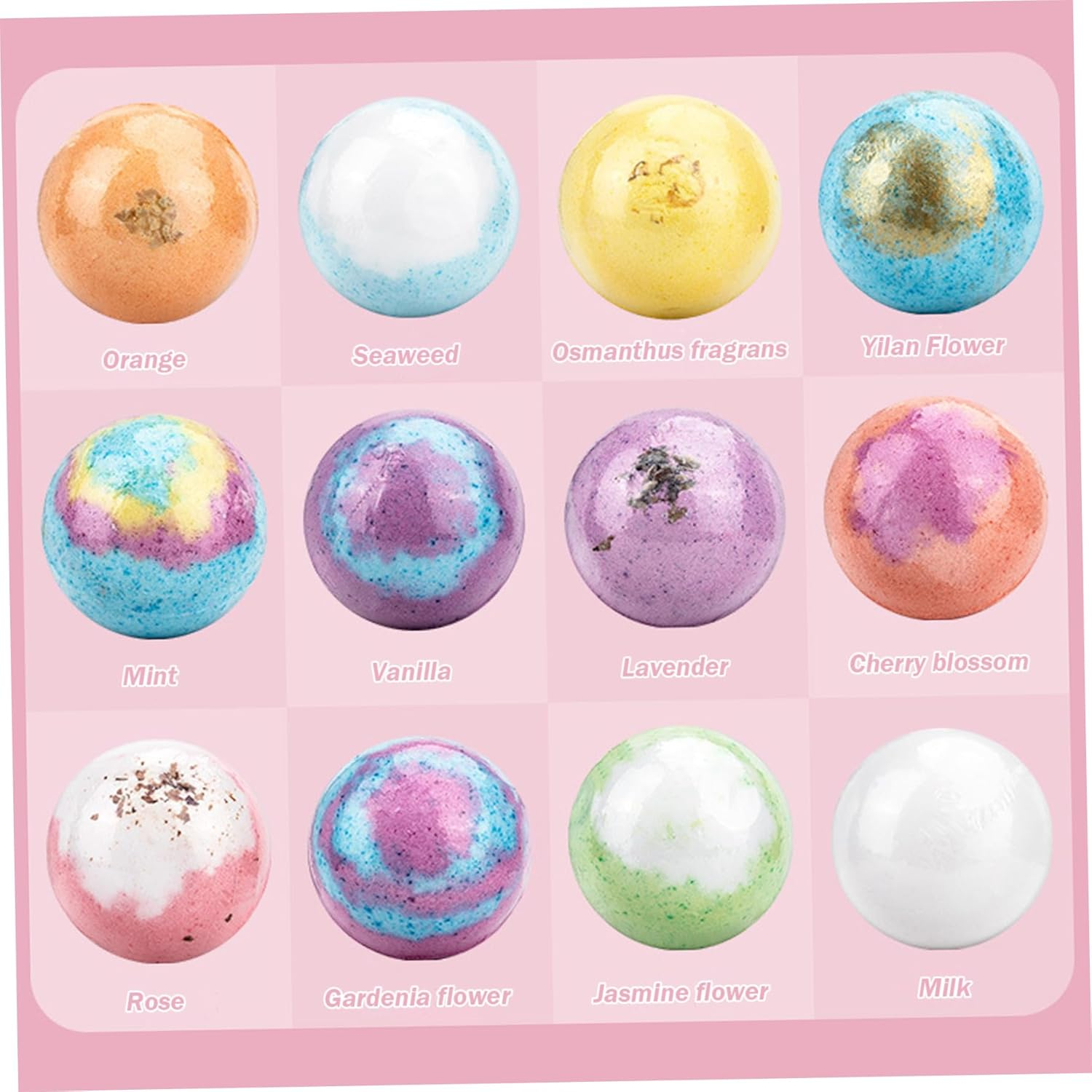 Bath Bombs for Women 12PCS Natural Ingredient Shower Bombs Moisturizes Soothes the Skin, Relieve Stress Bath Bubbles Spa Essential for Women Relaxing image number 5