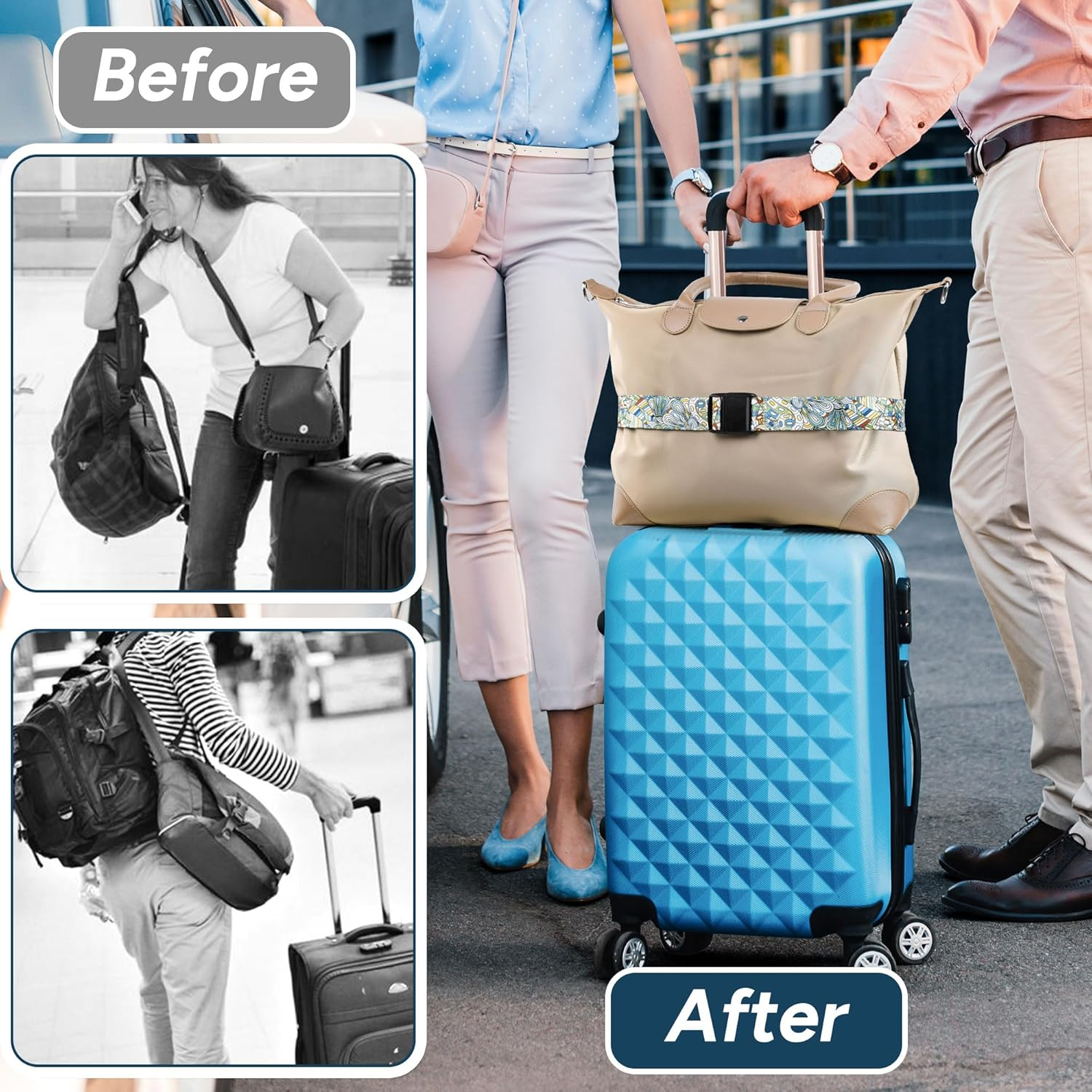 Travel Inspira Luggage Strap with TSA Combination Lock - Adjustable, Easy to Use, Protect Your Luggage (Rose Window) image number 4