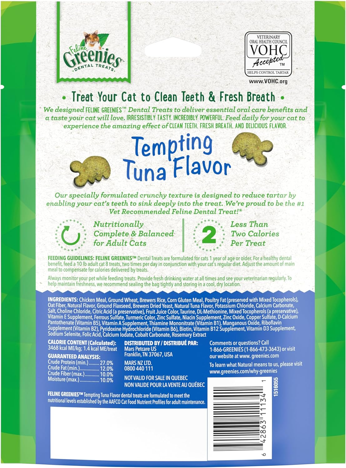 Greenies Tempting Tuna Flavour Dental Feline Cat Treats, 130 G image number 6