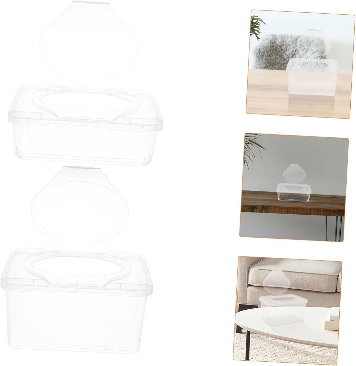 2Pcs Facial Tissue Box Refillable Wipes Dispenser Travel Car Bathroom Adhesive Organizer image number 3