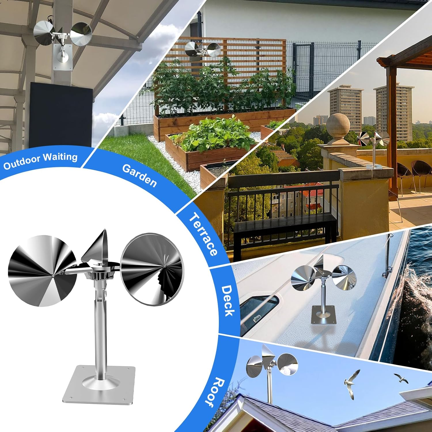 Bird Reflectors Spinning Wind Powered，Bird Scare Reflective Device Keep Bird Pigeon Woodpeckers and Sparrows Away for Outdoor Patio, Yard, Garden, Rooftop and Vegetable Gardens image number 6