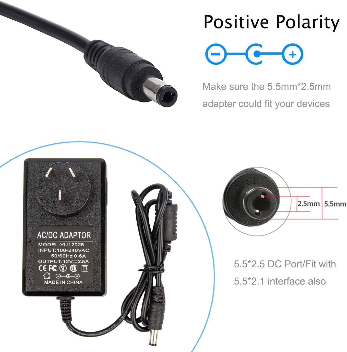 AC DC 12V 2.5A Power Supply Adapter Charger for Lorex BX1202500 BX 1202500 LHV210800 Juniper Networks EADP-30FB MA-PWR-30W-US AUDIOVOX TESA2-1202500, Wireless-Ac and Wireless-N Access Points Wac510