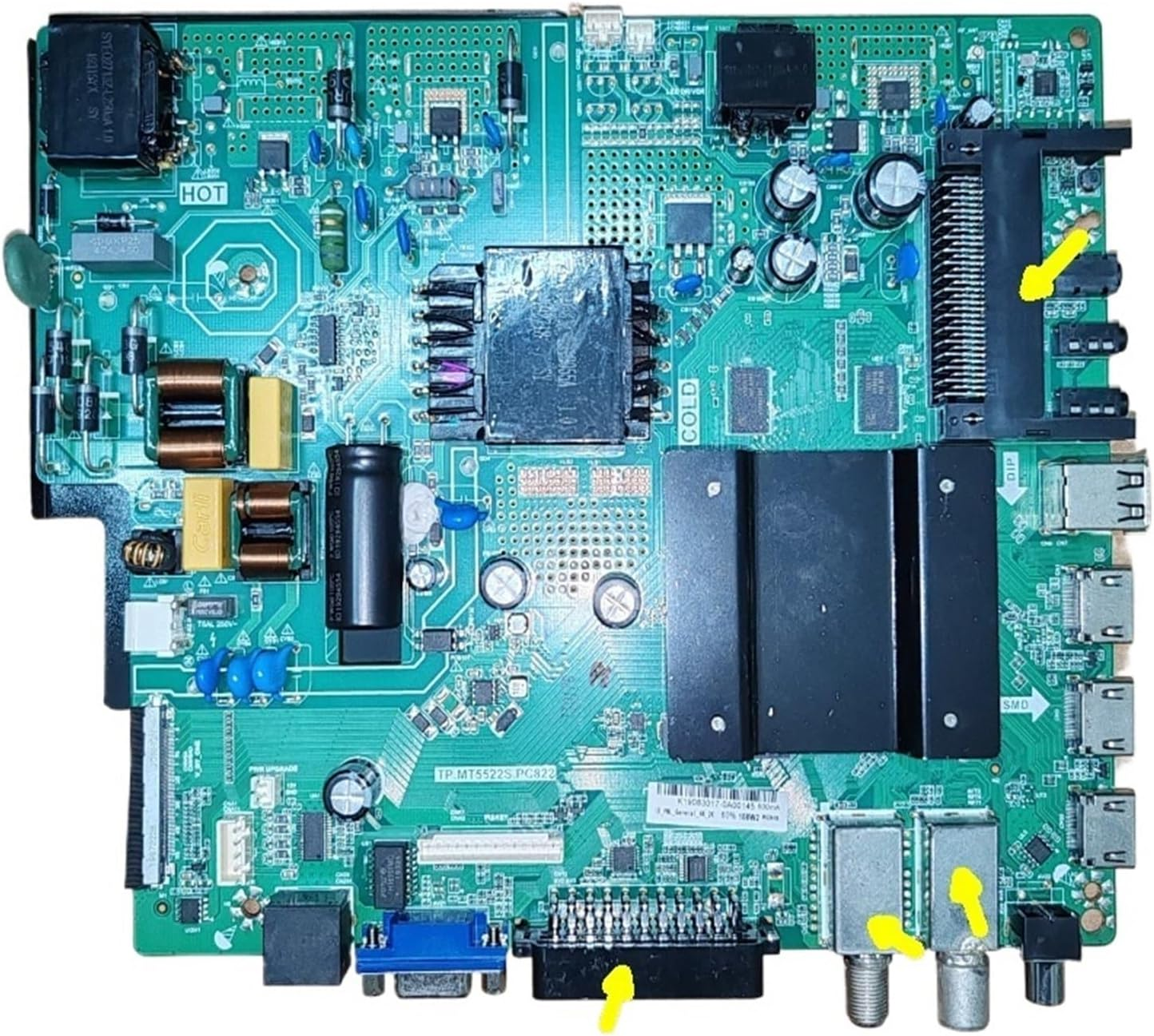 TP.MT5522S.PC822 Wifi Network TV Motherboard Send Together with Remote Control, Adjustable Screen Parameter Partition(2Tno SD NO CI)