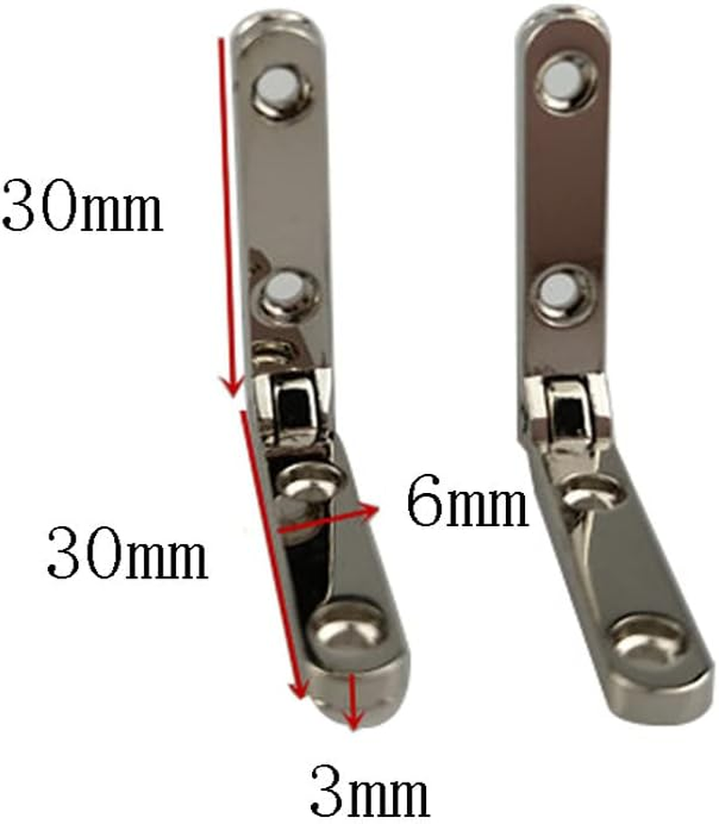 Rddconkit 10 Pcs 90 Degree Hinges Wooden Box Gift Wine Jewellery Box Chest Case Hinge Cabinet Hardware with Screws (Silver) image number 5