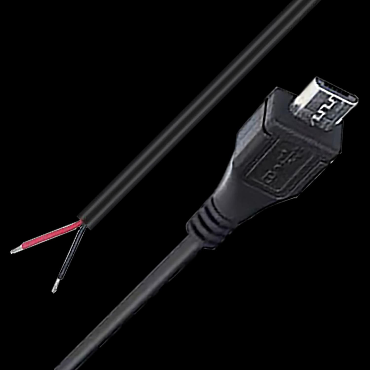 Tunghey 2Pack Micro USB to Bare Wire Open End Cable 5V 2.1A 22AWG 2 Cores Power Pigtail Repair Tin on the Tail Cable Cord DIY Black image number 6