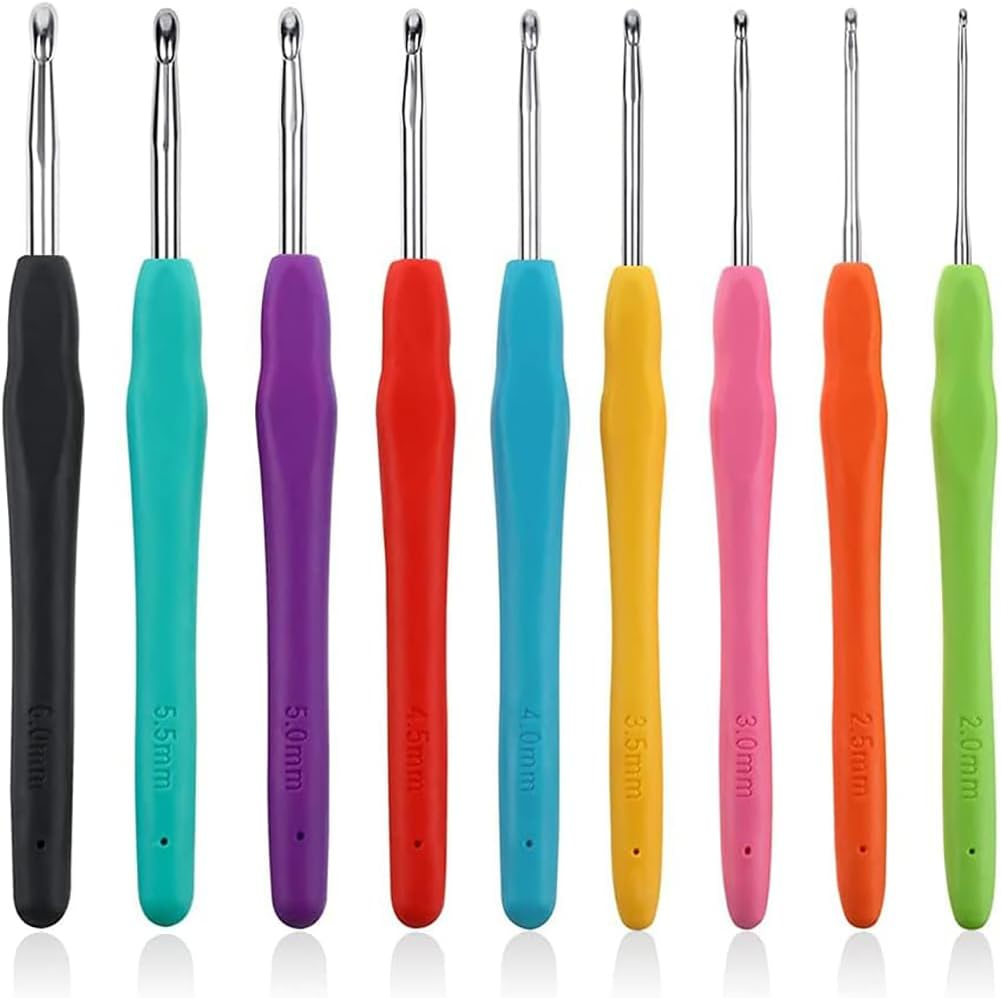 Crochet Hooks Set, Ergonomic Handle Crochet Hook Needles for Arthritic Hands, Knitting & Crochet Supplies for Beginners, Extra Long Crochet Needles Size (2.0Mm-6.0Mm) 9 Pack image number 5