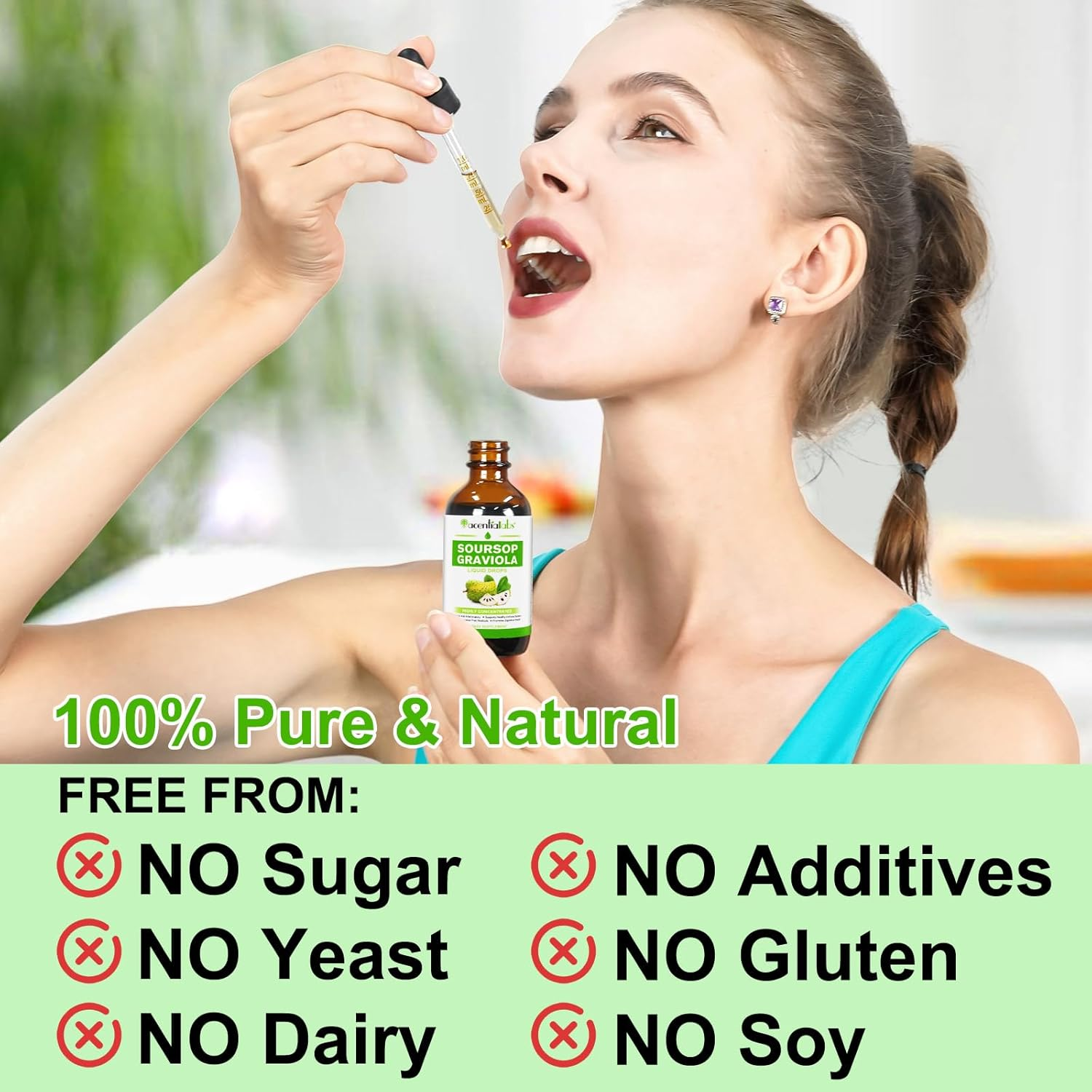 Soursop Graviola Liquid Drop Organic 1800 Mg, Organic Soursop Extract Liquid for Cell Support, Boosting Immune Health ﻿ image number 4