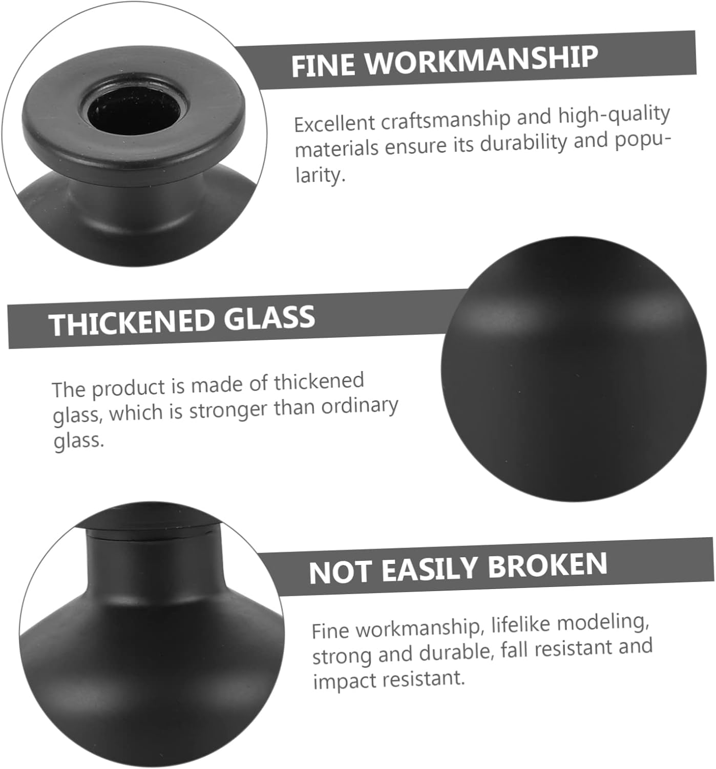 Yardenfun 2Pcs 150Ml Glass Aroma Bottles Matte Black Reed Diffuser Fragrance Release Bottles Home Decor Living Room Aromatherapy image number 3