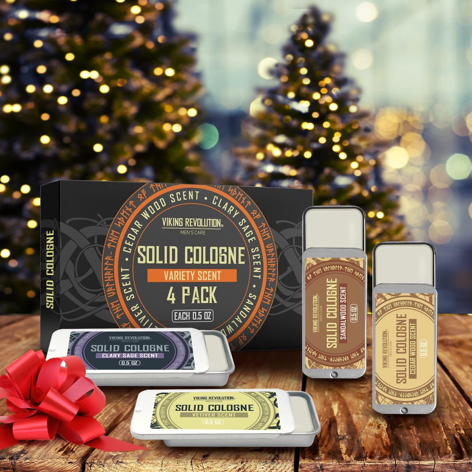 Viking Revolution - Cologne - Solid Cologne for Men with Cedar Wood, Clary Sage, Vetiver, Sandalwood - Gifts for Men - 4 Pack - 4 X 14 G image number 4