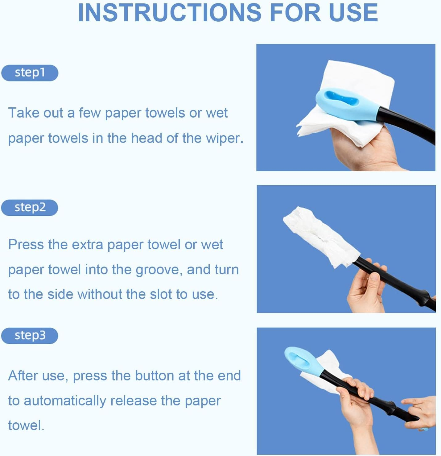 Bottom Buddy Wiping Aid, Long Reach Bottom Buddy Comfort Wipe Assist for Toileting Helper Wand Butt Wiper Cleaner, Comfort Wipe Toilet Assist Device Helper Bottom Buddy Kuitgh image number 5