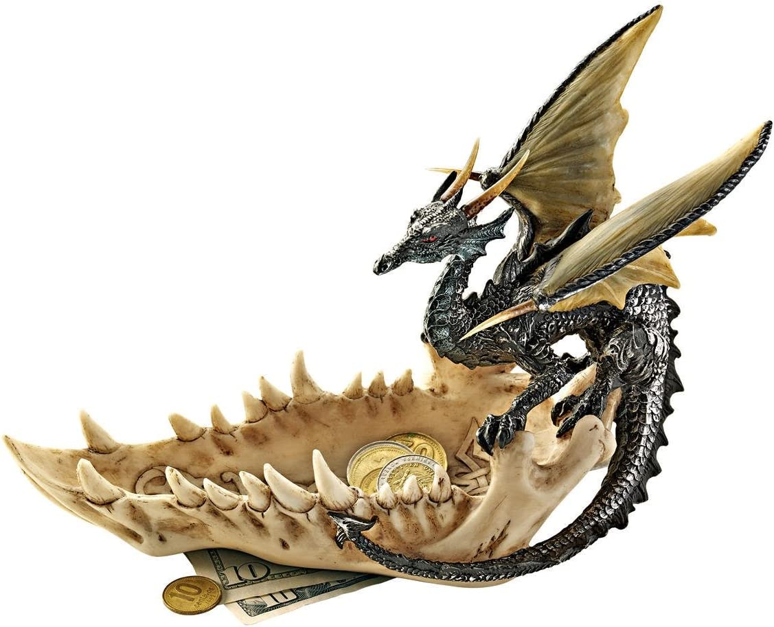 Design Toscano QS91305 Jaw of the Dragon Offering Dish, Full Color image number 2