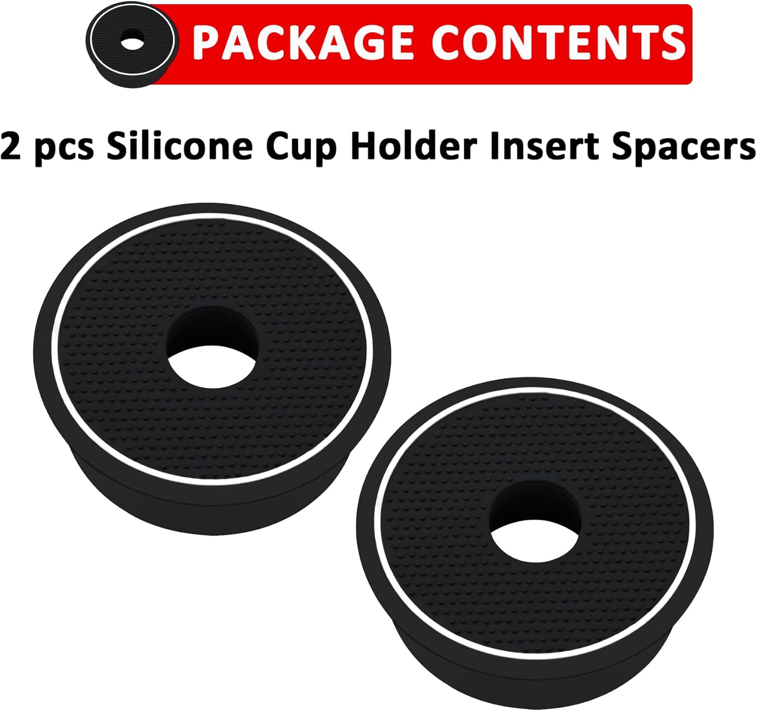 Auovo Cup Holder Spacer Replacement Compatible with Subaru Outback Legacy Accessories 2020-2024 Fit 2024 Crosstrek Silicone Cup Riser Cup Holder Lift Insert Spacers 92076AN00A (2Pcs, White Trim) - Orange image number 3