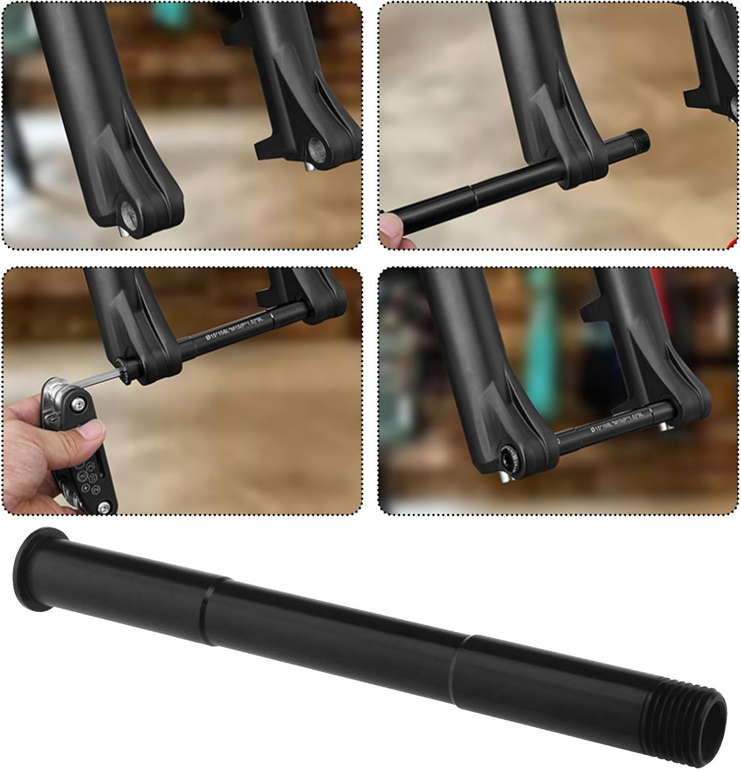 Emsea 110X15Mm Thru Axle Front Fork Thru Axle Aluminum Alloy Skewer Lever Bicycle Accessories Compatible with Rock Shox Road Bike Thru Axle image number 1